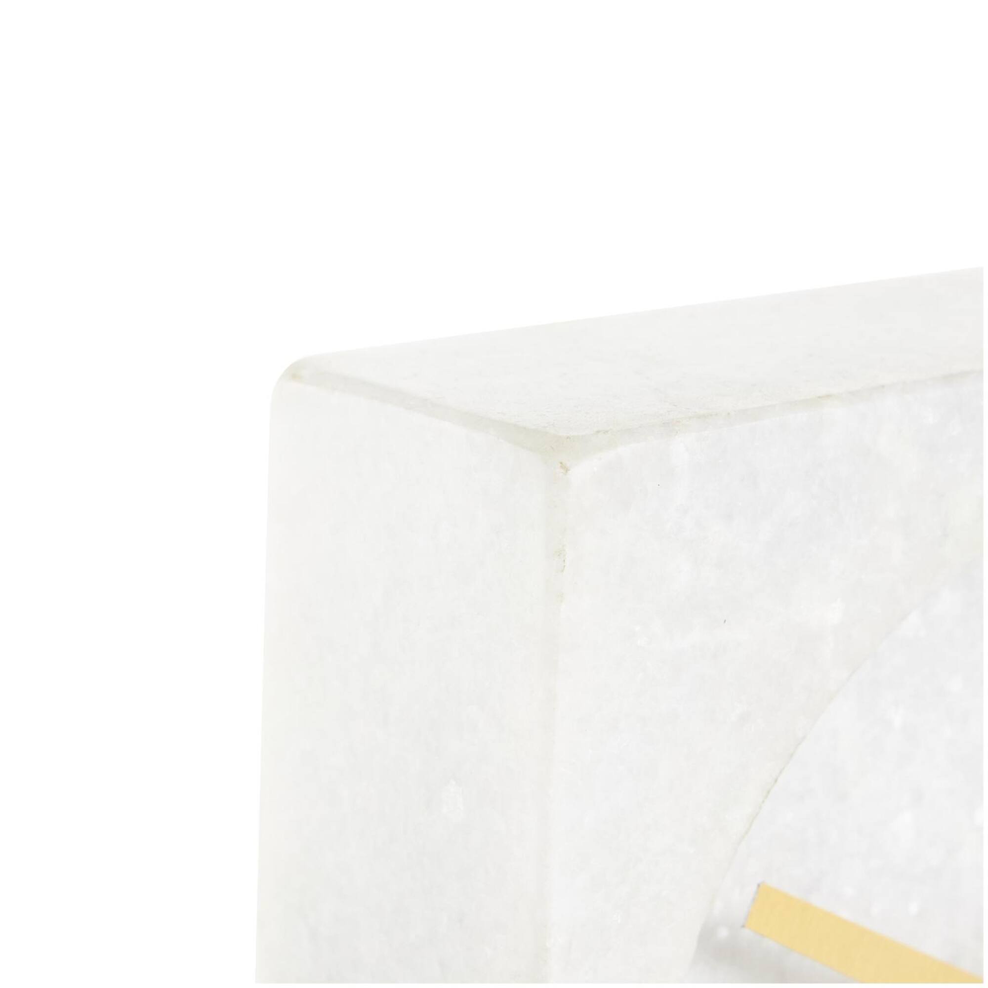 9" White Marble Rectangular Clock